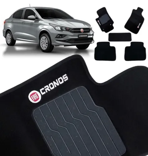 Jogo Tapete Fiat Cronos 2018 2019 2020 2021 Carpete