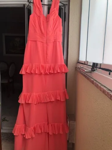 Vestido de festa cor melancia tamanho 16 - importado