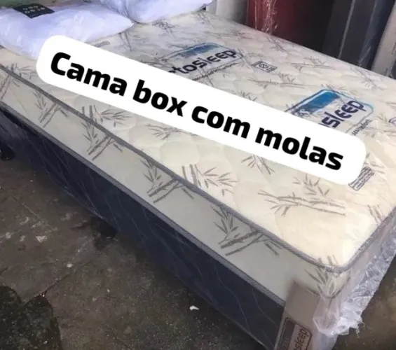 Cama box com molas (novo) brinde