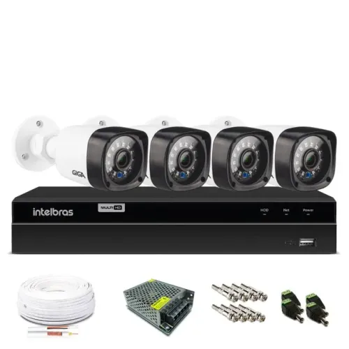 Kit cftv 4 intelbras completo .