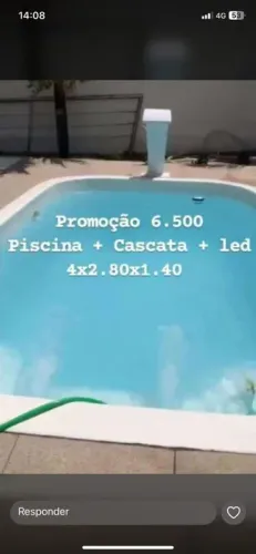 Promoção Piscina 4x2.80x1.40 com Cascata e LED