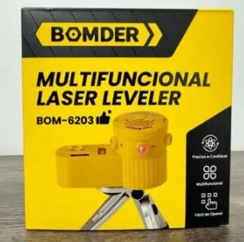 Nivel Laser c/ 2 Bolhas Embutido Mini Tripe (BOM-6203)