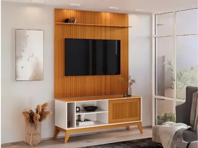 Rack e Painel Ripado EDN 136cm (Novo Direto da Fábrica)