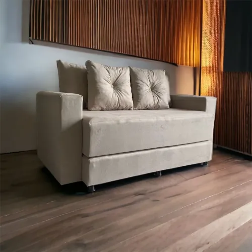 Sofá cama casal lindo com braços largos um luxo Novos de fábrica