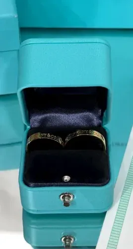 aliança anel tiffany duplo banho em ouro o par tiffany