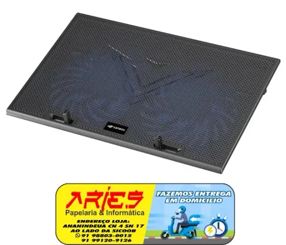 BASE PARA NOTEBOOK ATÉ 17,3" C3TECH NBC-80BK 2 COOLER 15CM LED AZUL