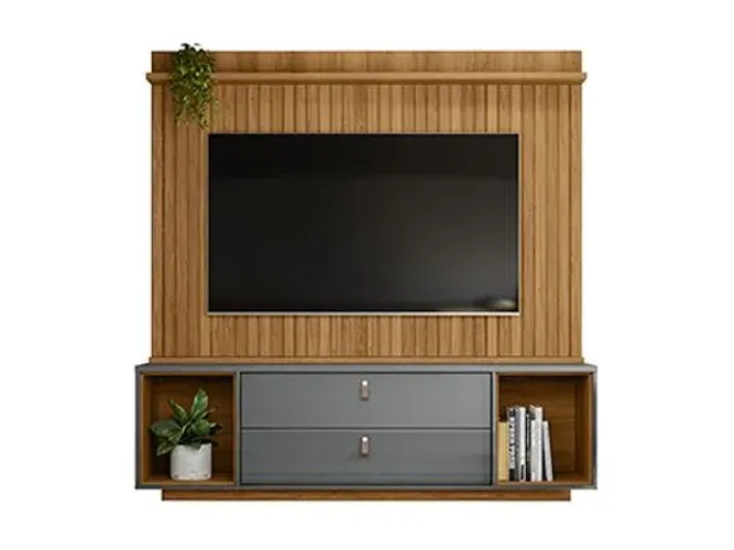 Home Ripado para TV 75" Largura 183cm com 2 Gavetas Basculantes 