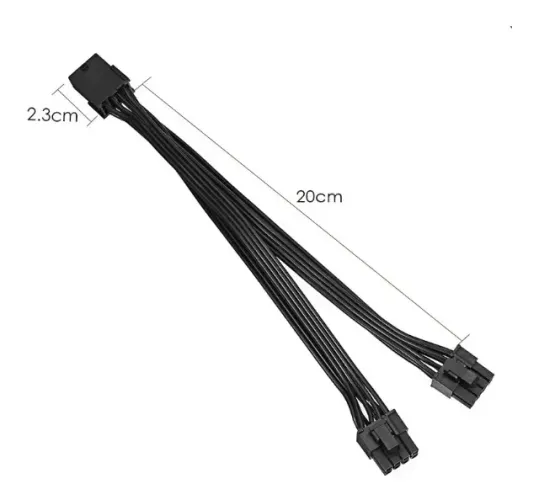 Cabo Splitter Pci-e Express 8 Pinos 18awg 1 Pci Para 2 Pci Rgb RTX RX