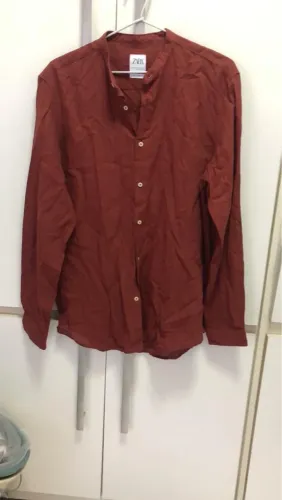 Camisa Manga Longa Vermelha Zara