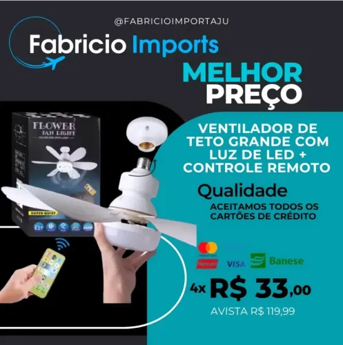 Ventilador de Teto Grande Bocal