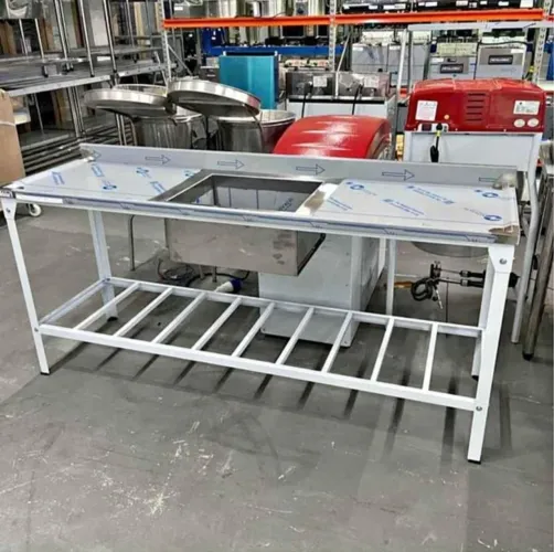 Mesa Tampo Inox 1,90m x 0,55m pia Cuba para Cozinha Industrial