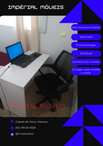 Mesa de Escritório Branca 90x75x40 - Pronta Entrega