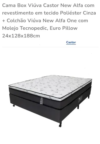 Cama Box Viúva Castor New Alfa + Colchão Viúva New Alfa One