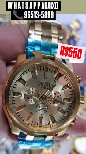 Relógio DIESEL 5 BAR DOURADO FUNCIONAL Lançamento