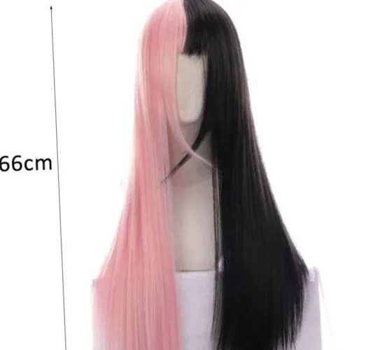 Peruca Preta e rosa