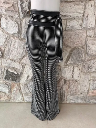 Calça flare Xadrez Lança Perfume