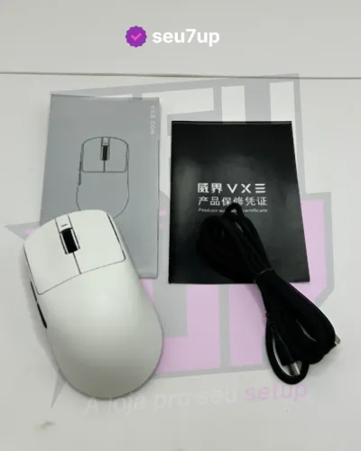 Mouse gamer sem fio DrangonFly VXE R1 Branco