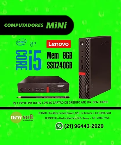 Mini PC Lenovo Core i5 8GB SSD 240GB