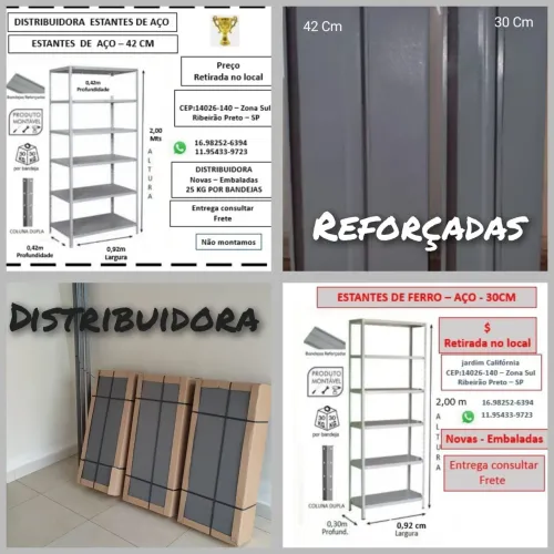 Distribuidora de Estantes de aço 30 ou 42 Cm.