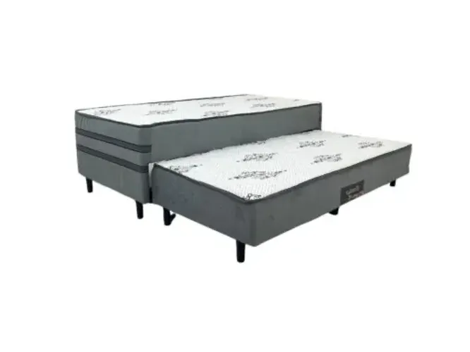 Cama Box Solteiro com Auxiliar Molas Ensacadas l65