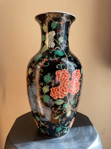 Antigo Vaso porcelana Chinesa pintura à mão