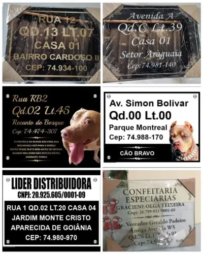 Placas de Endereço/comerciais 
