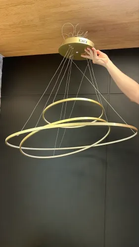 Lustre pendente c/ 3 anéis 