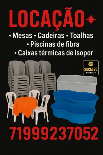 Locação de conjuntos, kits de mesas e cadeiras 