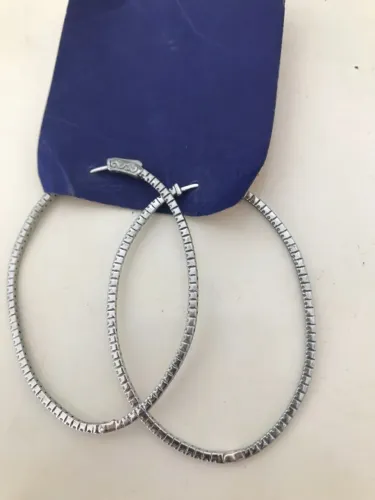 Brinco Argola Oval Em Strass De Festa