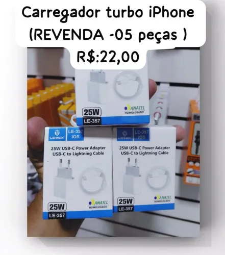 Carregador turbo iPhone (revenda -05 peças R$:22,00