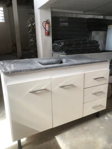 Balcão de pia novo completo com Cuba de marmorite 