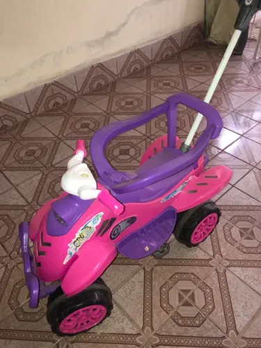 Carrinho Infantil Rosa Com Empurrador