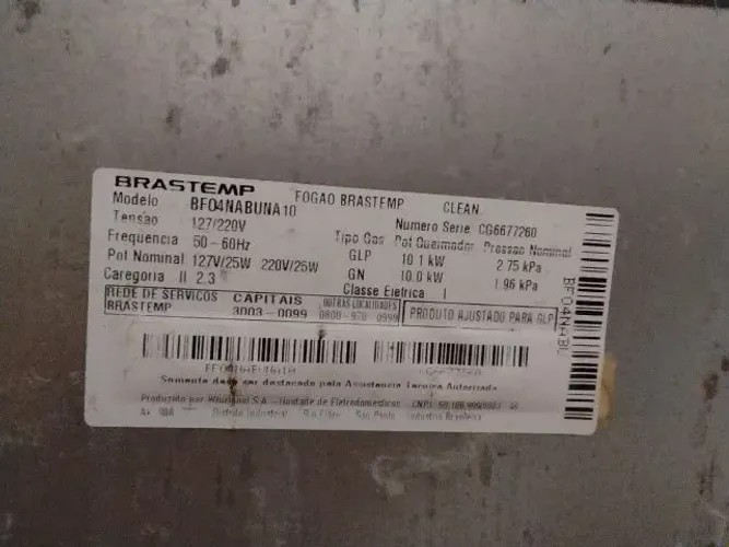 Pra levar hoje - Fogão 4 bocas Brastemp Clean - Modelo BFO4NABUNA10