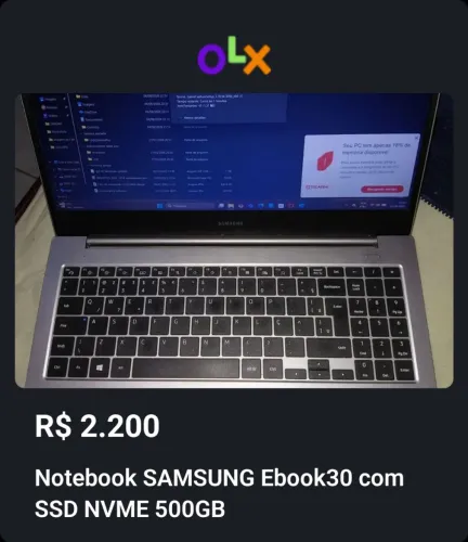 Notebook ebook E30 Samsung com Ssd nvme 500gb