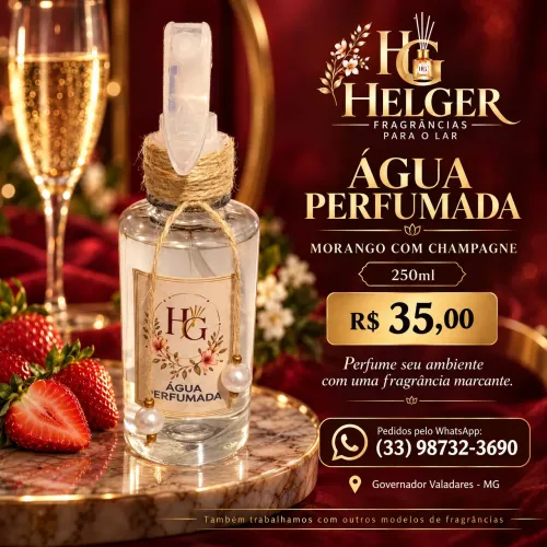 Água limpa Champanhe com Morango