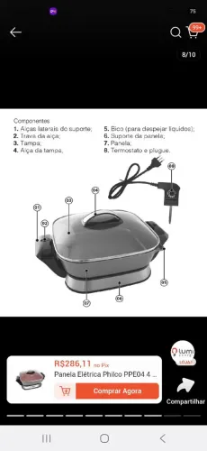 Vendo Panela elétrica Grill Philco