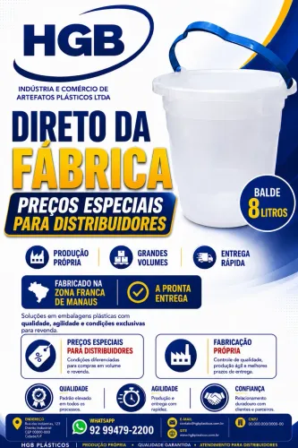 Balde plástico de 8L