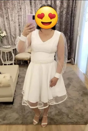 Vestido e sandalia para noiva civil