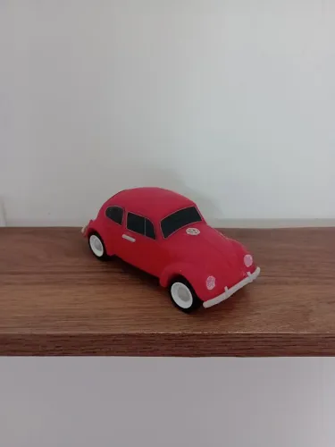 Escultura 3d Fusca Vermelho Feito em PETG