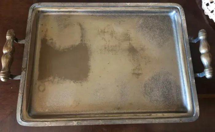 Antiga Bandeja retangular Cristofoli- Prata 90