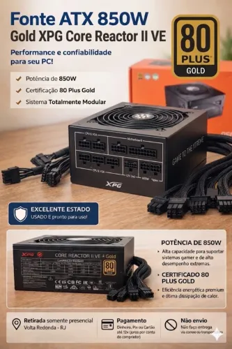 Fonte  XPG GOLD 850W ATX Modular Gaming  - Tenho 6 unidades (2 Novas e 4 seminovas)