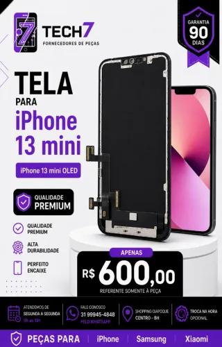 Tela iPhone 13 mini OLED - Bom Custo-Beneficio com Garantia de 90 Dias