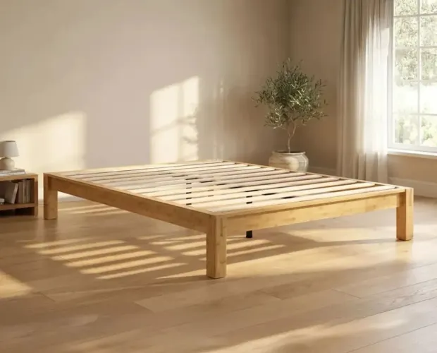 Cama lunna Bambu casal, Design natural fácil montagem