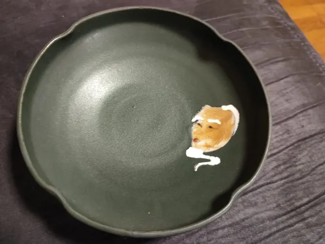 Tigela Bowl cerâmica verde máscara japonesa