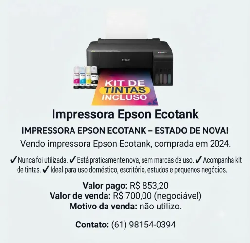 Epson EcoTank L1250 - Nunca Usada
