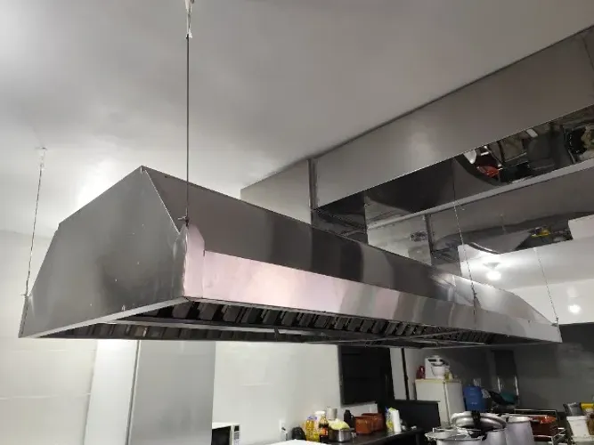Coifa inox centro 3,00×1,40×0,50 m grande porte 