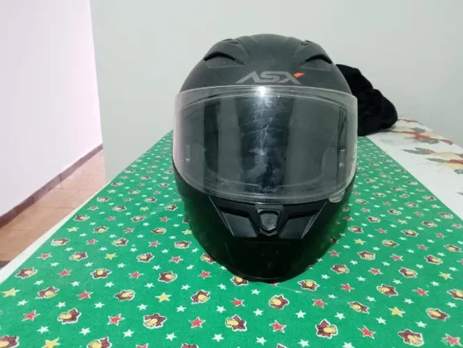 Capacete moto fechado ASX City Solid Preto Fosco