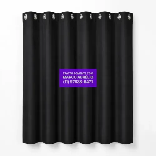 Cortina Jena Inspire Preta para Ilhós 140x260 CM - R$ 100 Par de Folhas
