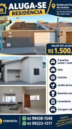 Alugo casa no Residencial Parque das Acácias em Gurupi TO