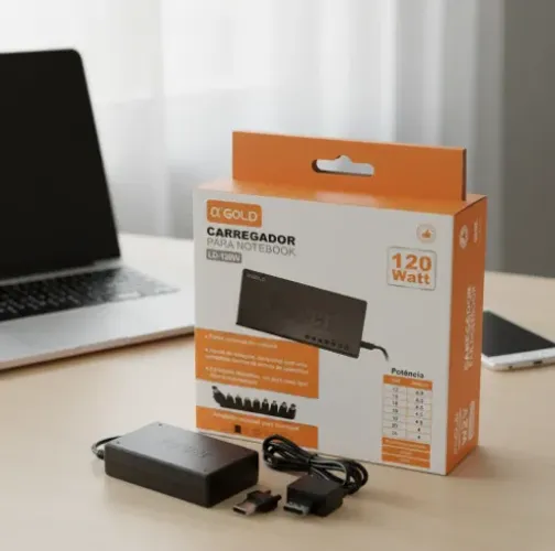 Fonte Notebook Universal 120w Bivolt Com 9 Pinos